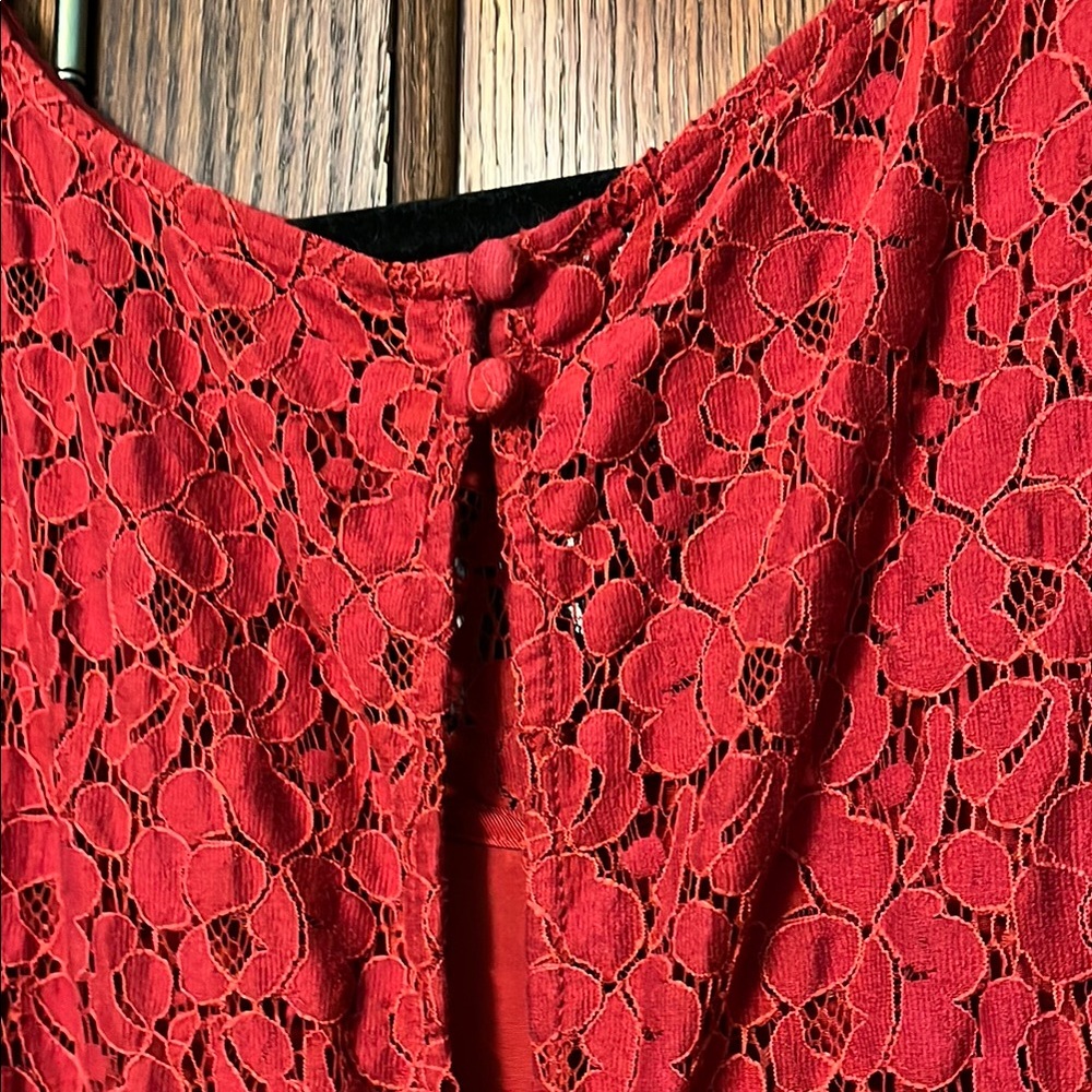 White House Black Market Red A-Line Mini Dress Sleeveless Scoop Neck - Picture 4 of 6